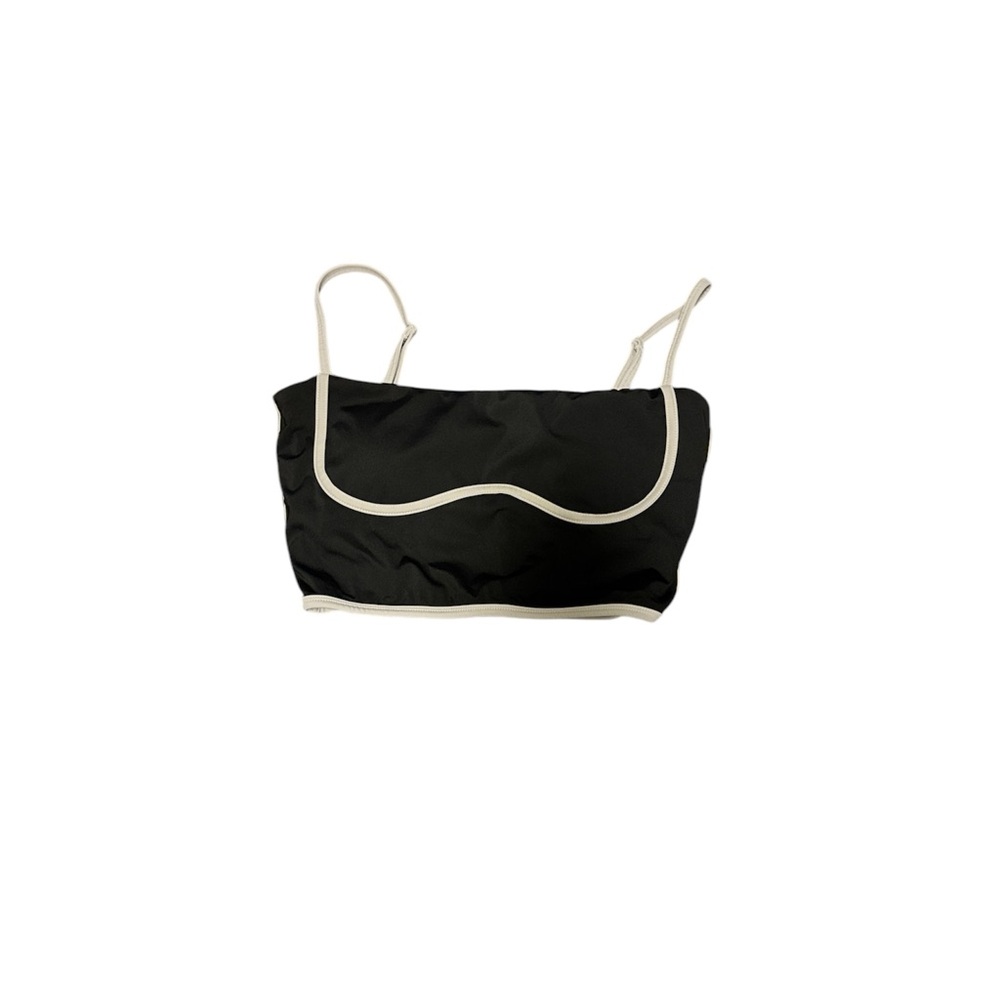 Black and white trim sports bra